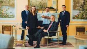 Taylor Fladgate, CEO Adrian Bridge of the Yeatman (seated), one of the 4 awarded the Grand Award in 2024 with his wine team