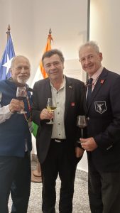 Subhash Arora with Minister of Agriculture. Esteban Valenzuela and Carlos Serrano