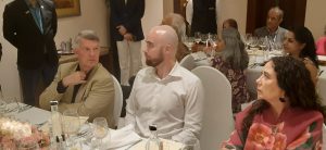 Michel Koopman, Remy Hoenn and Mrs. Angulo at the dinner table