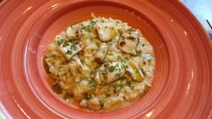 This wild mushroom Risotto went very well with Montepulciano d'Abruzzo