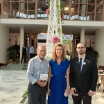 Estelle David, Vianney Meynier and the replica of Eiffel Tower